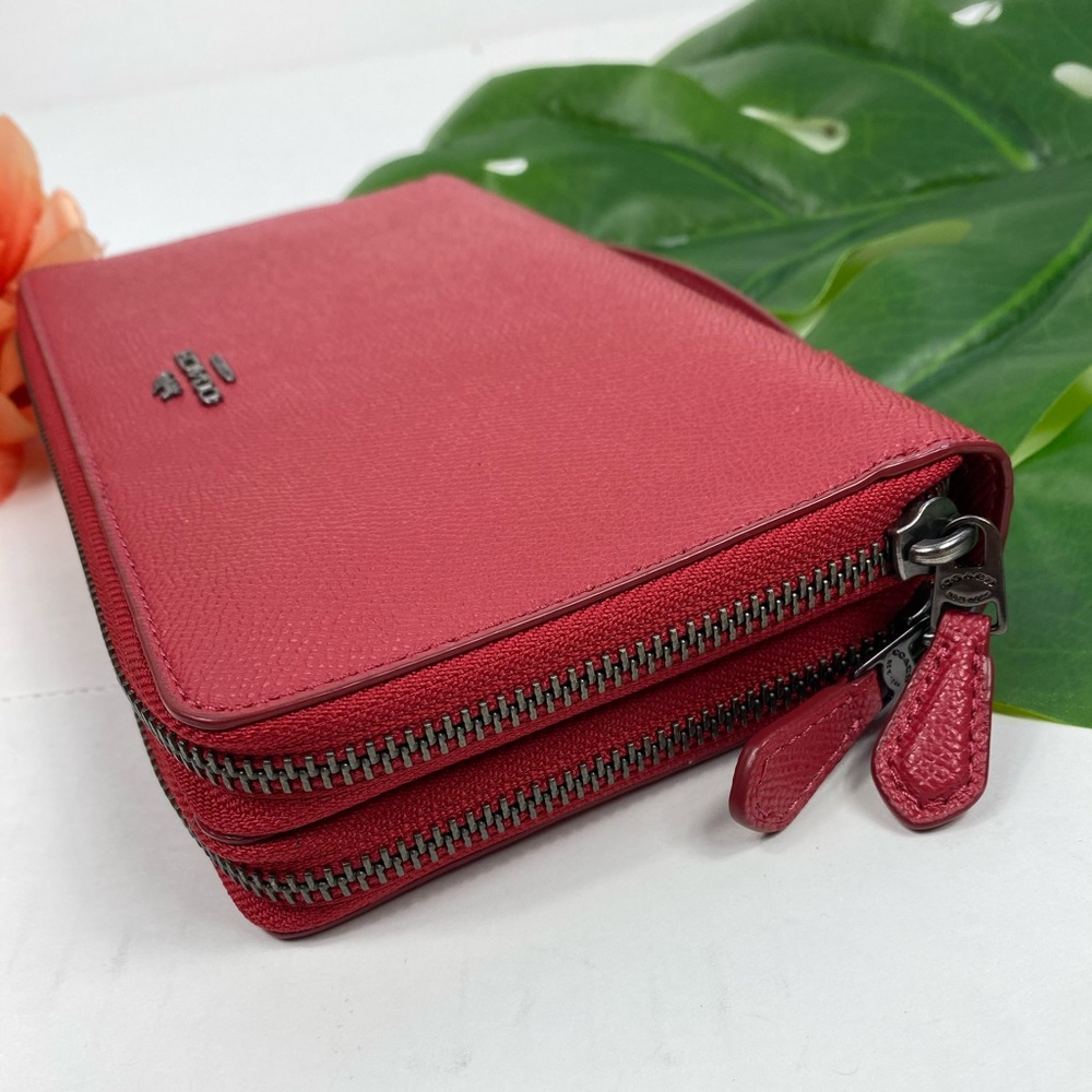Coach travel wallet red large clutch double zipped - Picture 3 of 8